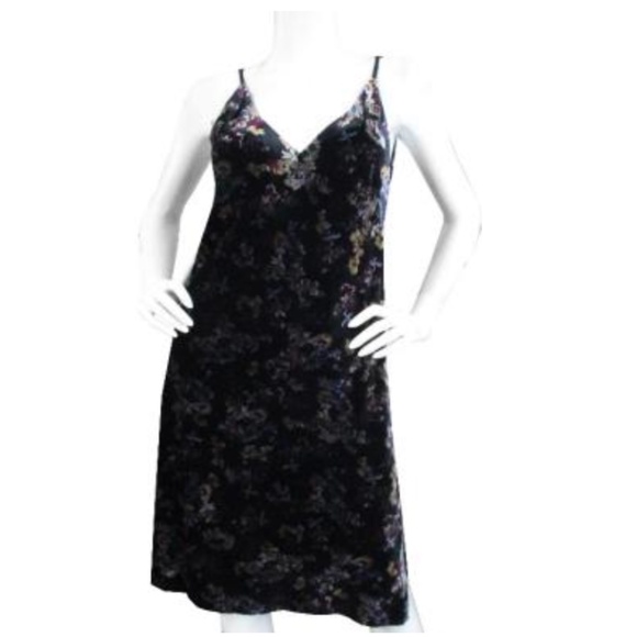 Gold Hawk *NWT* Silk Velvet Slip Camisole Dress Floral Print; Adjustable SMALL - Picture 4 of 10